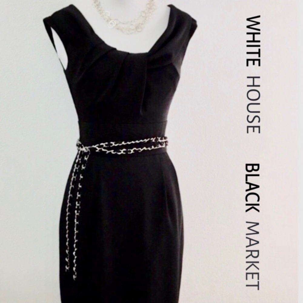 WHBM | Elegant Sleeveless Black Sheath Dress